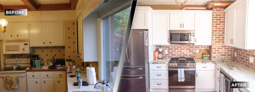 Before and after kitchen remodel VADA Contracting